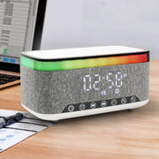 AEC S300 Portable 10W Power Multifunction Bluetooth Speaker Alarm Clock Wireless Charger(Black)