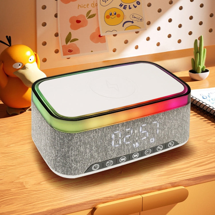 AEC S300 Portable 10W Power Multifunction Bluetooth Speaker Alarm Clock Wireless Charger(Black)