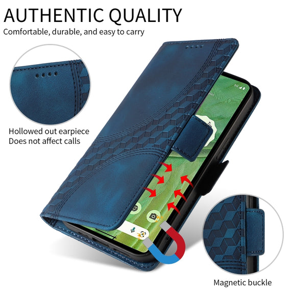 For Google Pixel 9 Pro XL Embossed Rhombus Starry Leather Phone Case(Blue)