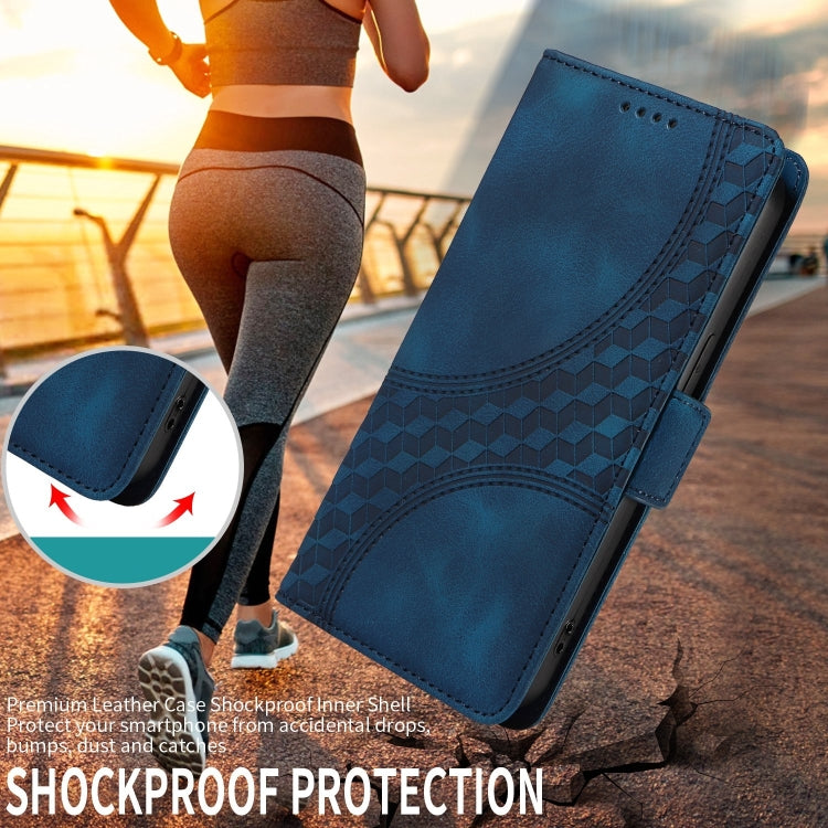 For Google Pixel 9 Pro XL Embossed Rhombus Starry Leather Phone Case(Blue)