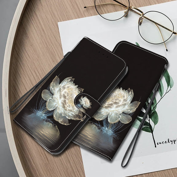 For Xiaomi Redmi K70 Pro / K70 Crystal Texture Colored Drawing Leather Phone Case(Crystal Peony)