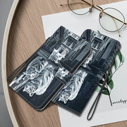 For Xiaomi Redmi K70 Pro / K70 Crystal Texture Colored Drawing Leather Phone Case(Cat Tiger Reflection)