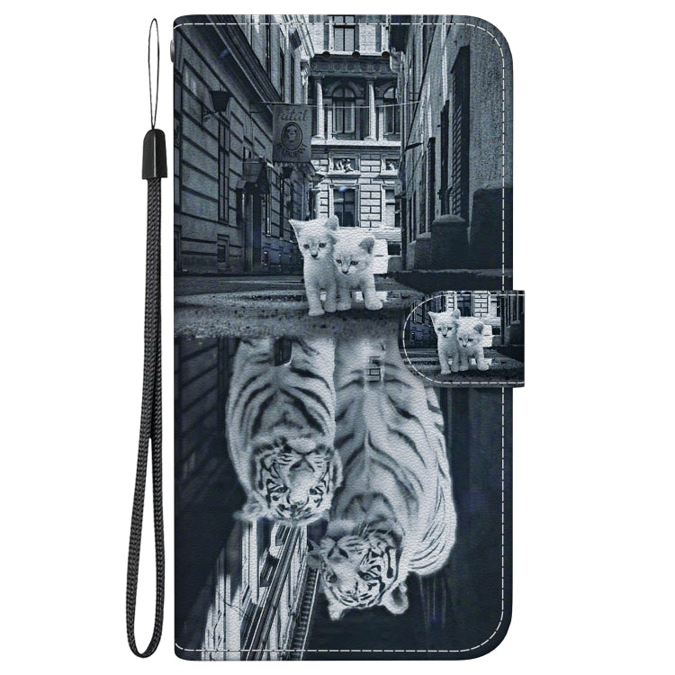 For Xiaomi Redmi K70 Pro / K70 Crystal Texture Colored Drawing Leather Phone Case(Cat Tiger Reflection)