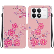 For Xiaomi Redmi K70 Pro / K70 Crystal Texture Colored Drawing Leather Phone Case(Cherry Blossoms)