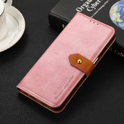 For Samsung Galaxy S25 Ultra 5G KHAZNEH Dual-color Cowhide Texture Flip Leather Phone Case(Rose Gold)