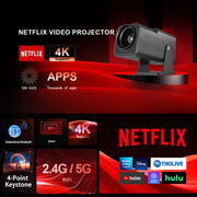 Y6S 4K Android 12.0 Portable Home HD Mini WiFi Projector(EU Plug)