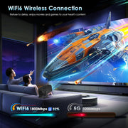 Y6S 4K Android 12.0 Portable Home HD Mini WiFi Projector(EU Plug)