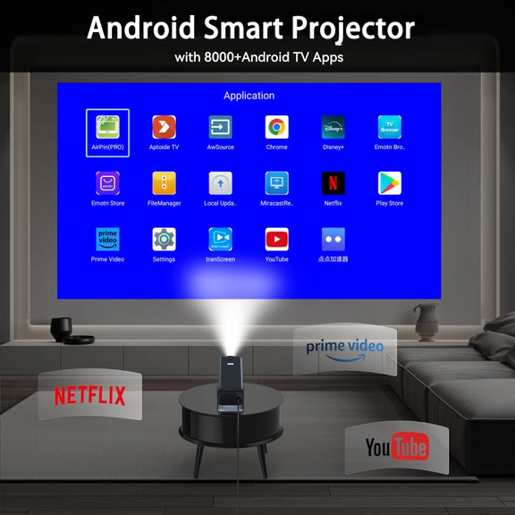 Y6S 4K Android 12.0 Portable Home HD Mini WiFi Projector(EU Plug)