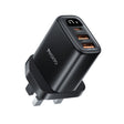 Yesido YC86 17W USB-C / Type-C + Dual USB Digital Display Charger, Specification:UK Plug(Black) - USB Charger by Yesido | Online Shopping South Africa | PMC TechLife | Buy Now Pay Later Mobicred