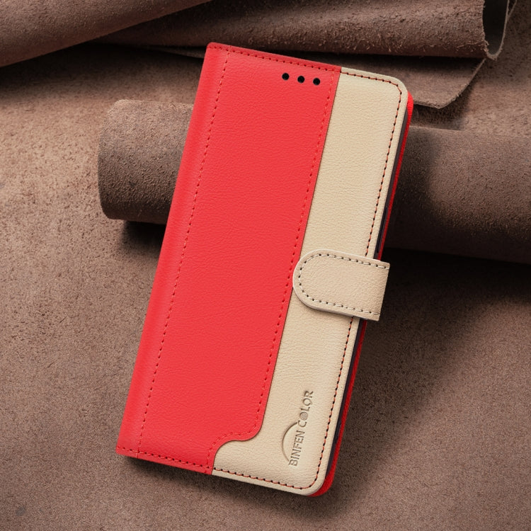For iPhone 16 Color Matching RFID Anti-theft Leather Phone Case(Red)