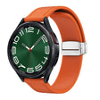 20mm Magnetic Silver Buckle Silicone Leather Watch Band(Orange) - free shipping - PMC TechLife - Order now!