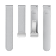 20mm Magnetic Silver Buckle Silicone Leather Watch Band(Grey)