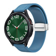 20mm Magnetic Silver Buckle Silicone Leather Watch Band(Blue) - free shipping - PMC TechLife - Order now!