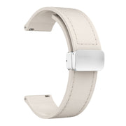 20mm Magnetic Silver Buckle Silicone Leather Watch Band(Starlight)