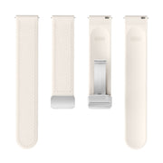 20mm Magnetic Silver Buckle Silicone Leather Watch Band(Starlight)