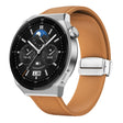 22mm Magnetic Silver Buckle Silicone Leather Watch Band(Light Brown) - free shipping - PMC TechLife - Order now!