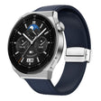 22mm Magnetic Silver Buckle Silicone Leather Watch Band(Midnight Blue) - free shipping - PMC TechLife - Order now!