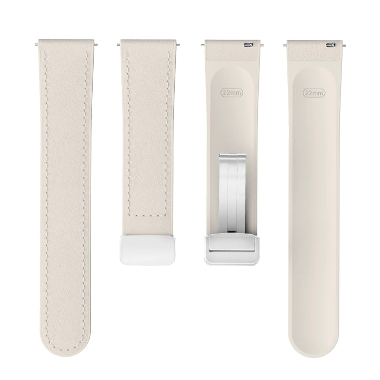 22mm Magnetic Silver Buckle Silicone Leather Watch Band(Starlight) - free shipping - PMC TechLife - Order now!