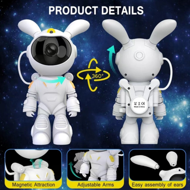 G001 Space Rabbit Starry Sky Projection Lamp Bluetooth Speaker 2 in 1 Laser Light(White) - Projection Lamp by PMc TechLife | Online Shopping South Africa | PMc TechLife | Buy Now Pay Later Mobicred