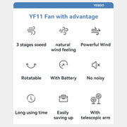 Yesido YF11 Foldable Telescopic Floor Fan(White)
