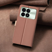 For Xiaomi Redmi K70 / K70 Pro Color Matching RFID Anti-theft Leather Phone Case(Brown)