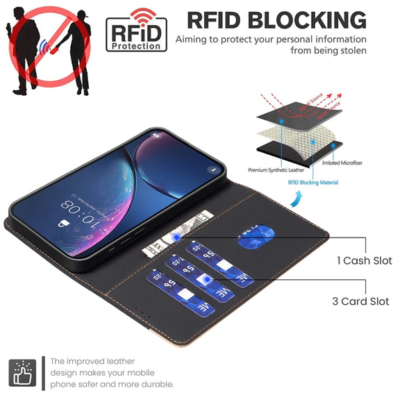 For Xiaomi Redmi K70 / K70 Pro Color Matching RFID Anti-theft Leather Phone Case(Black)