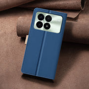For Xiaomi Redmi K70 / K70 Pro Color Matching RFID Anti-theft Leather Phone Case(Blue)