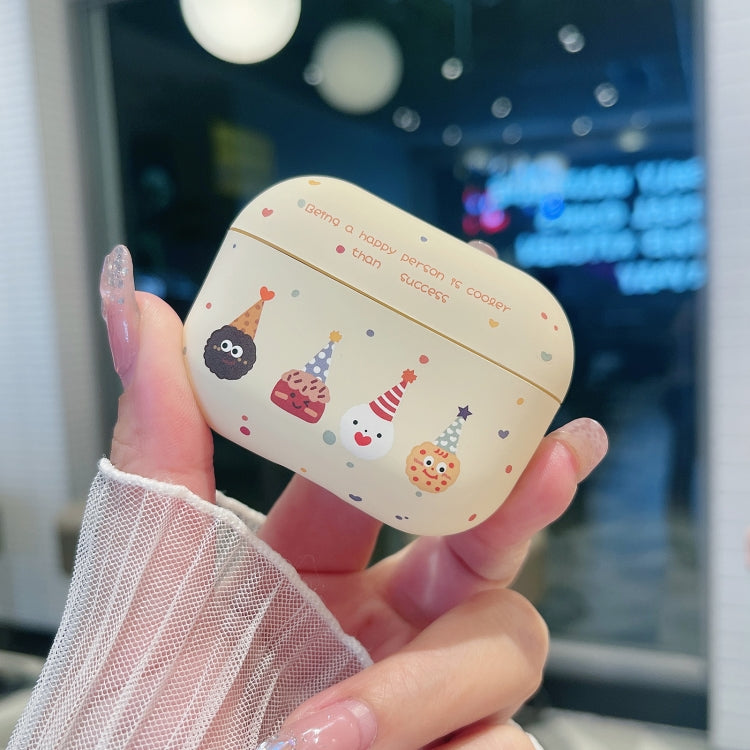 For AirPods Pro 2 Cookies Pattern Earbuds Box Frosted TPU Case(Beige) - For AirPods Pro 2 by PMC Jewellery | Online Shopping South Africa | PMC Jewellery | Buy Now Pay Later Mobicred