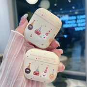 For AirPods 3 Cookies Pattern Earbuds Box Frosted TPU Case(Beige)