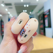 For AirPods Pro Girl Pattern Earbuds Box Frosted TPU Case(Crown)