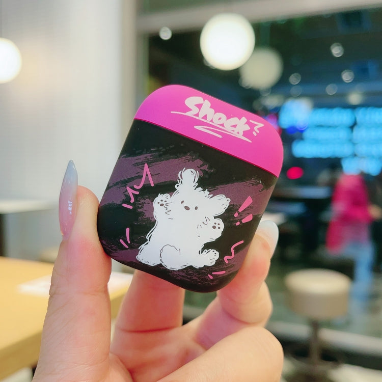 For AirPods 2 / 1 Cat and Dog Pattern Earbuds Box Frosted TPU Case(Shocking Dog) - free shipping - PMC Jewellery - Order now!