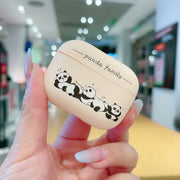 For AirPods Pro 2 Panda Pattern Earbuds Box Frosted TPU Case(Panda Family)