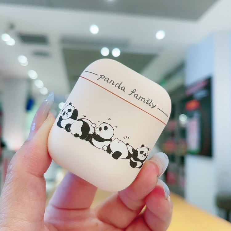 For AirPods 2 / 1 Panda Pattern Earbuds Box Frosted TPU Case(Panda Family) - For AirPods 1/2 by PMC Jewellery | Online Shopping South Africa | PMC Jewellery | Buy Now Pay Later Mobicred