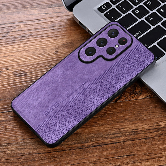 For Samsung Galaxy S25 Ultra 5G AZNS 3D Embossed Skin Feel Phone Case(Purple)