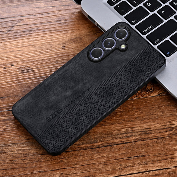 For Samsung Galaxy S25+ 5G AZNS 3D Embossed Skin Feel Phone Case(Black)