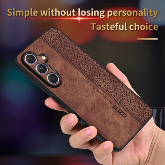 For Samsung Galaxy S25 5G AZNS 3D Embossed Skin Feel Phone Case(Dark Green)