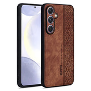 For Samsung Galaxy S25 5G AZNS 3D Embossed Skin Feel Phone Case(Brown)