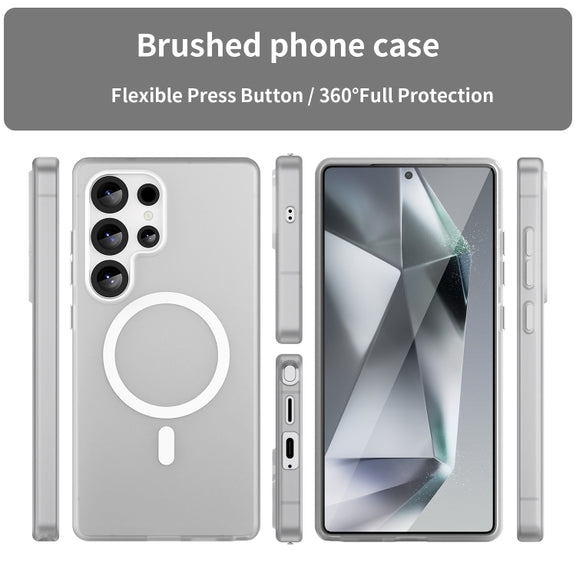 For Samsung Galaxy S25 Ultra MagSafe Frosted Translucent TPU + PC Full Coverage Phone Case(White)