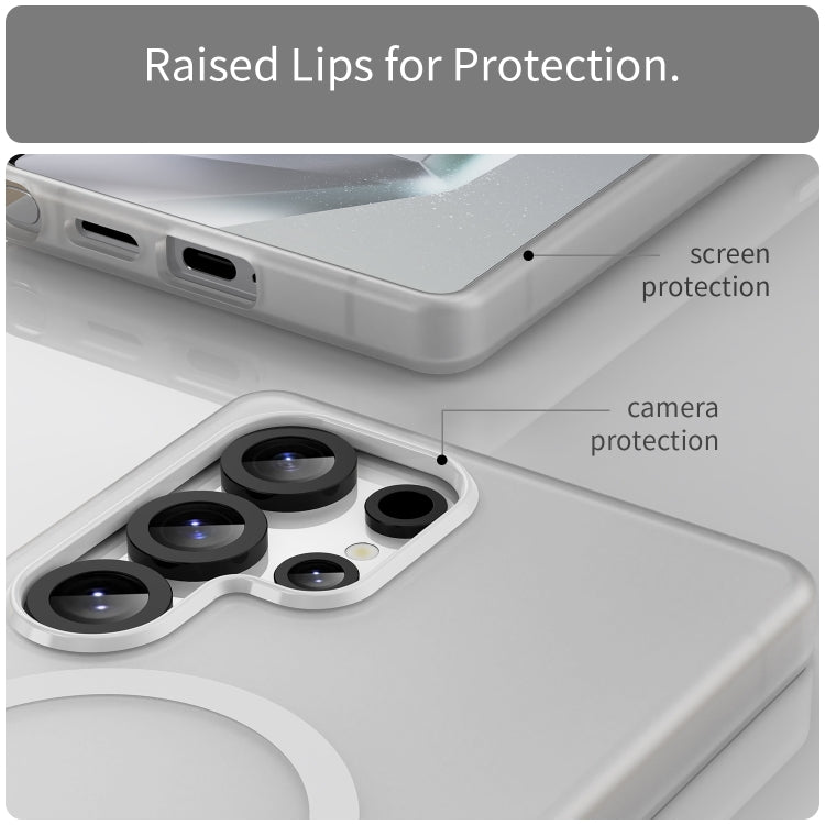 For Samsung Galaxy S25 Ultra MagSafe Frosted Translucent TPU + PC Full Coverage Phone Case(White)