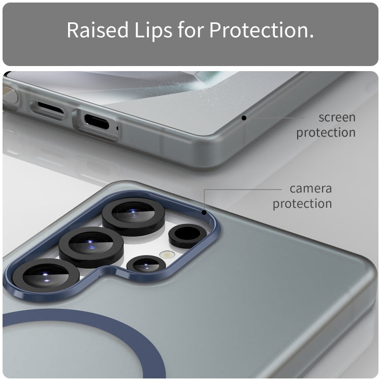 For Samsung Galaxy S25 Ultra MagSafe Frosted Translucent TPU + PC Full Coverage Phone Case(Dark Blue) - Galaxy S25 Ultra 5G Cases by PMC Jewellery | Online Shopping South Africa | PMC Jewellery | Buy Now Pay Later Mobicred