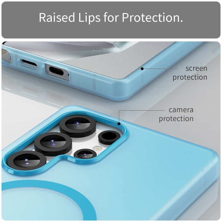 For Samsung Galaxy S25 Ultra MagSafe Frosted Translucent TPU + PC Full Coverage Phone Case(Blue) - Galaxy S25 Ultra 5G Cases by PMC Jewellery | Online Shopping South Africa | PMC Jewellery | Buy Now Pay Later Mobicred