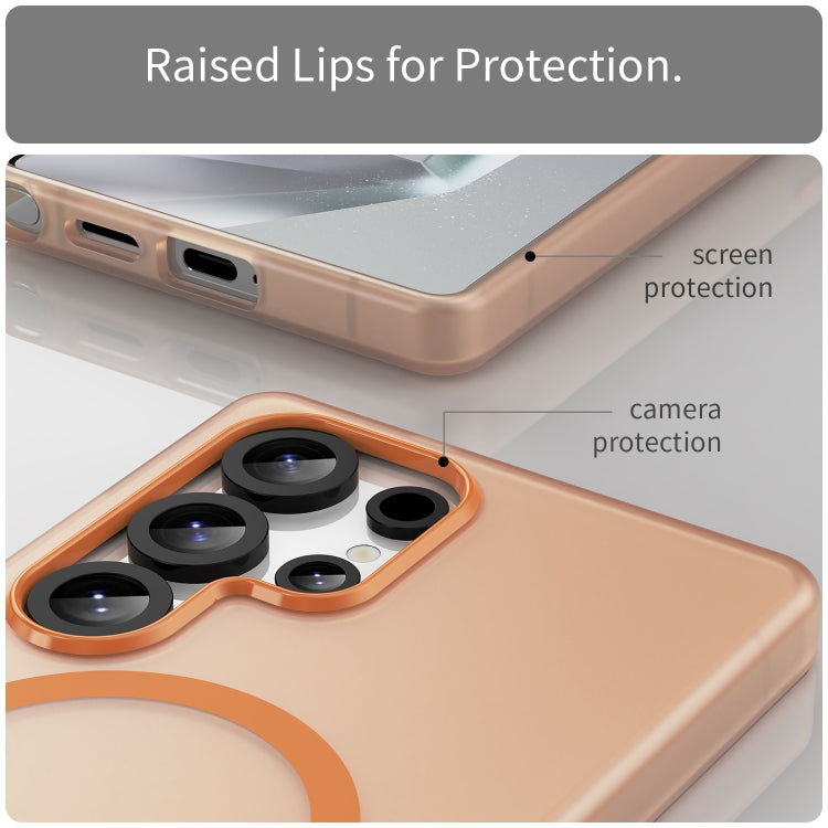 For Samsung Galaxy S25 Ultra MagSafe Frosted Translucent TPU + PC Full Coverage Phone Case(Orange) - Galaxy S25 Ultra 5G Cases by PMC Jewellery | Online Shopping South Africa | PMC Jewellery | Buy Now Pay Later Mobicred