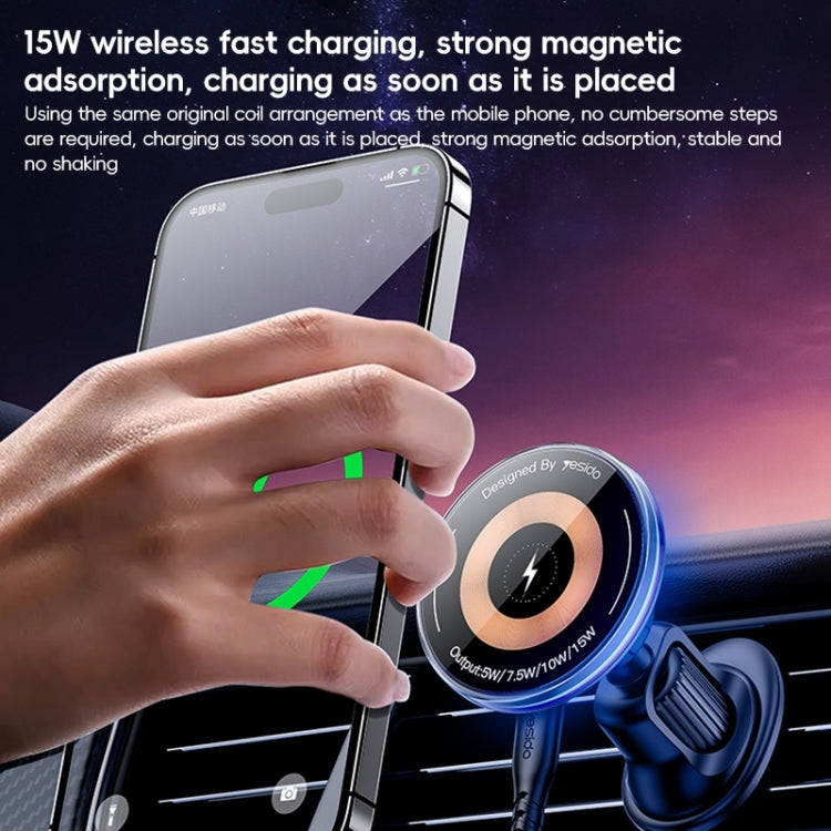 Yesido C308 15W Air Outlet Car MagSafe Magnetic Wireless Charging Holder(Black) - free shipping - PMC TechLife - Order now!