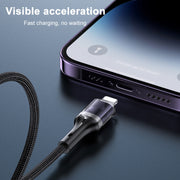 Yesido CA165L 27W USB + USB-C / Type-C to 8 Pin 2 in 1 Fast Charging Data Cable, Length:1.2m(Black)