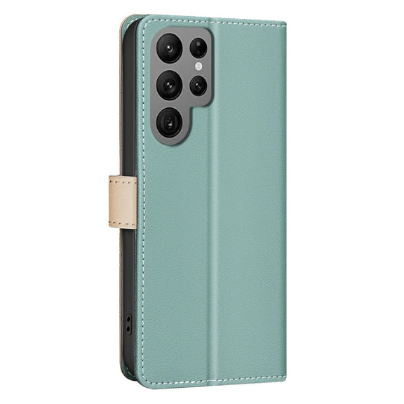 For Samsung Galaxy S25 Ultra 5G Color Matching RFID Anti-theft Leather Phone Case(Green)