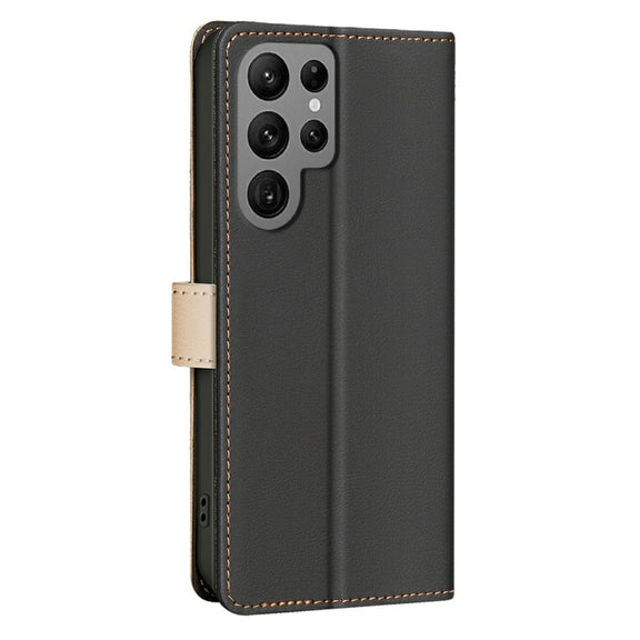 For Samsung Galaxy S25 Ultra 5G Color Matching RFID Anti-theft Leather Phone Case(Black)