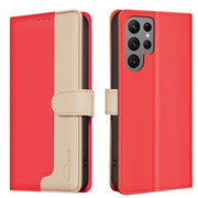 For Samsung Galaxy S25 Ultra 5G Color Matching RFID Anti-theft Leather Phone Case(Red)