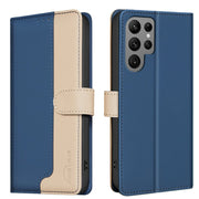 For Samsung Galaxy S25 Ultra 5G Color Matching RFID Anti-theft Leather Phone Case(Blue)