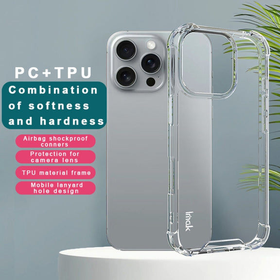 For iPhone 16 Pro Max IMAK Space Shield PC + TPU Airbag Shockproof Phone Case(Transparent)