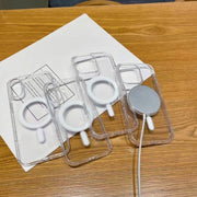 For iPhone 17 Large Hole Camera MagSafe Magnetic Clear Acrylic TPU Case(Transparent)